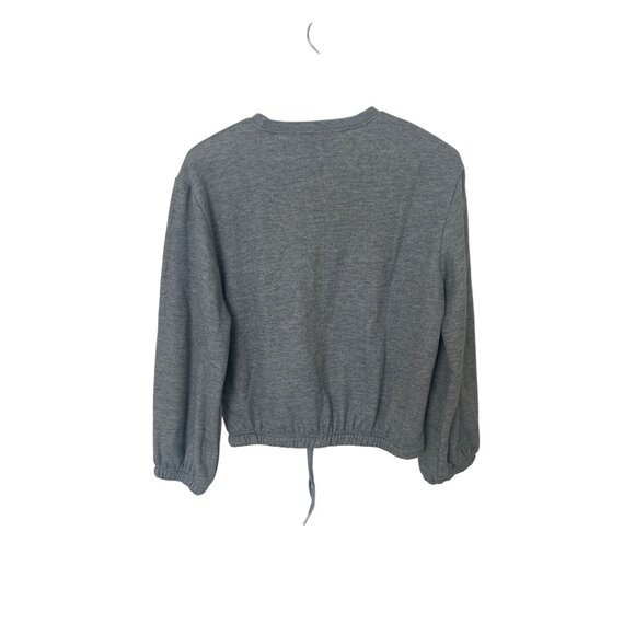 Derek Heart Charcoal Heather Grey Drawstring Sweatshirt - Picture 3 of 4